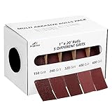 Schleifpapier Rolle - 6m x 25mm Schleifpapier 5 Körnung 150, 240, 320, 400 und...