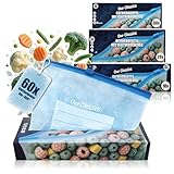 com-four® 60-tlg. Set Gefrierbeutel 1L, 3L, 6L zum Verschließen,...