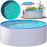 poolomio® Stahlwandpool Rund Ø 360 x 120 cm | Aufstellpool für Garten &...