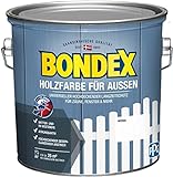 Bondex Holzfarbe für Außen, 2,5 L, Weiß, für ca. 25 m², Wetter- &...