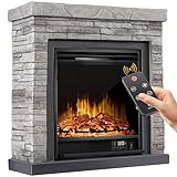 KESSER® Elektrokamin Standkamin - Kamin elektrisch mit LED 3D-Flammeneffekt,...
