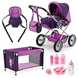 Bayer Design 15012B - Kombi-Puppenwagen Grande Mega-Set mit Reisebett und viel...