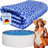 poolomio® Poolinnenfolie blau Marmor für Rundbecken 360 x 120 cm | 0,25 mm...