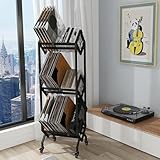 VEDECASA DJ Vinyl Record Schallplatten Regal Vinyl Regal mit 3-stöckiges...