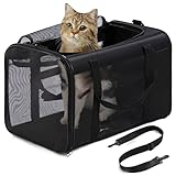 Conlun Katzentransportbox,Weiche Katzentransporttasche mit 4-seitigem Netz,...