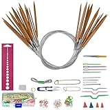 Frstem Stricknadeln Set & Zubehör,3-10mm Rundstricknadeln Set...