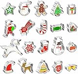 GWHOLE 20 TLG Ausstechformen Weihnachten Edelstahl Ausstecher Set für Keks,...