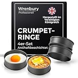 Wrenbury Crumpet-Ringe, 4er-Set, Antihaftbeschichtet - Pancake Form 9cm - große...