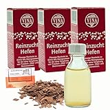 3 x Portwein Weinhefe 28ml für 100L - Vina Wein Hefe, Hefe für Wein, Wein...