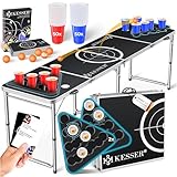 KESSER® Bier Pong Tisch Set mit Kartenspiel Trinkspiel - inkl. 100 Becher (50...
