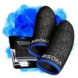 RISOKA® 10 Stück Gaming Finger Sleeves - Extra hoch: 34% Silber-Fasern - Für...