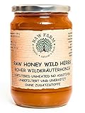 900g Roher Wildkräuterhonig (Wilddistel, Thymian, Heidekraut Honig) 100%...