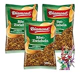 [ 3x 500g ] DIAMOND Röst-Zwiebeln / Geröstete Zwiebeln / Röstzwiebeln + ein...