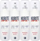 NOBITE Hautspray 4×100 ml – Hochwirksames Mückenspray & Insektenschutz für...