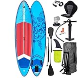 BRAST® SUP Board Turtle | Aufblasbares Stand up Paddle Set | 320x81x15cm | 4...