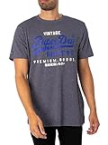 Superdry Herren Classic Vl Heritage T-Shirt, Blau (Midnight Blue Grit), M