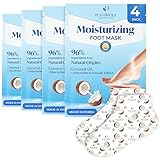 Plantifique Koreanische Fußmaske Socken, 4 Paar mit Box - Fusspflege Hornhaut...