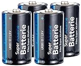 PEARL Batterien LR20: Sparpack Alkaline Batterien Mono 1,5V Typ D im 4er-Pack...