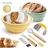 Gärkorb Gärkörbchen für Brotbacken, Verbesserte 22cm Runde & 26cm Oval...