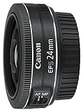 Canon EF-S 24mm F2.8 STM Pancake-Objektiv (52mm Filtergewinde) schwarz,...