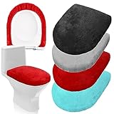 Preboun WC-Deckelbezug für Badezimmer - Samt, Weich, Waschbar, Mit Elastischer...
