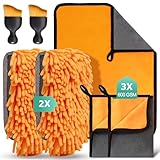 STRHAGO 7 Stück Autopflege Set mit 3 Stück Mikrofasertücher Auto,2Pcs...