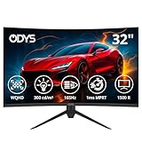 Odys XP32-32 Zoll (80 cm) WQHD Curved Monitor (2.560x1.440 Pixel, 165 Hz, 1ms...