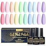 INPING UV Nagellack Pastell, 10 Stück Frühling Sommer Makronen Pastell...