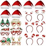 JOYEONDEF 18 Stück Weihnachten Accessoires, 6 Stück Haarreifen Weihnachten, 6...