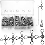 Annyswit 100 Stück 3 Wege Angelwirbel 6# 7# 8# 10# 12# Edelstahl DREI Wege...