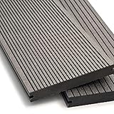 WPC Terrassendielen Massiv Dielen - Komplett-Set Hellgrau | 25 m² (5m x 5m)...