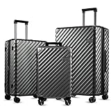 LUGGEX Trolley Koffer Set 3 stück mit 4 Rollen - Polycarbonat Erweiterbarer...