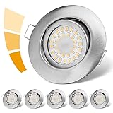 LED Einbaustrahler 230V Flach Dimmbar, Spots 3 stufe, 6W IP44 Bad Einbauleuchten...