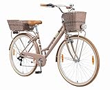 BIKESTAR Alu City Stadt Fahrrad 28 Zoll | 18 Zoll Rahmen, 7 Gang Shimano Damen...