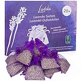 LAVODIA Lavendel Duftsäckchen Gegen Kleidermotten, 6 g - 20 Beutel mit...