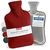 Blumtal Premium Wärmflasche mit Bezug Fleece - Wärmeflasche aus...