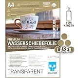 SKULLPAPER® Wasserschiebefolie TRANSPARENT für Laserdrucker - hauchdünn DIY...