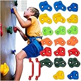 KRUZZEL Klettergriffe Kinder Indoor Bunt 22 Stück 2 Griffe + Schrauben bis 150...