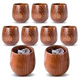 9 Stück Holzbecher, 150ml Holz Trinkbecher, Natürliche Holztasse Tee Set,...