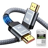SNOWKIDS HDMI 2.1 Kabel 2meter Zertifiziertes, HDMI Kabel 10K 8K 48Gbps...