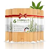 Exitoso Frühstücksbrettchen 6er Set aus Bambus 22 x 14 cm | Antibakterielles...