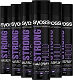 Syoss Haarspray Strong Hold Haltegrad 3 (6 x 400 ml), Haarspray mit bis zu 48 h...