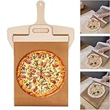 WIOONI Pizzaschieber, Sliding Pizza Peel 58x30cm, Pizzaslider mit Griff und...