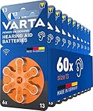 VARTA Hörgerätebatterien Typ 13 orange, Batterien 60 Stück Vorratspack, Power...