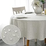WELTRXE Tischdecke, Minimalart Tischtuch aus Polyester mit Lotuseffekt, 150cm...