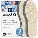 biped 2 Paar Wollsohlen aus Lammwolle und Filz - Extra dicke, wärmende Winter...