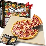 Heidenfeld Pizzastein | Pizza Stein für Backofen und Grill - Cordierit - Große...