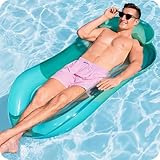 KRUMAD Luftmatratze Wasser mit Kopfstütze 150x70 cm, Pool Matratze mit Netz,...