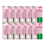 bebe Perlglanz Lippenpflege (12 x 4,9 g), Lippenpflegestift mit Rosenölextrakt...