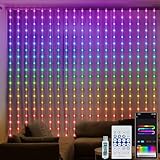 DBFAIRY 300 LED Lichtervorhang, 2x3Meter Lichterkettenvorhang RGB Eingebauter...